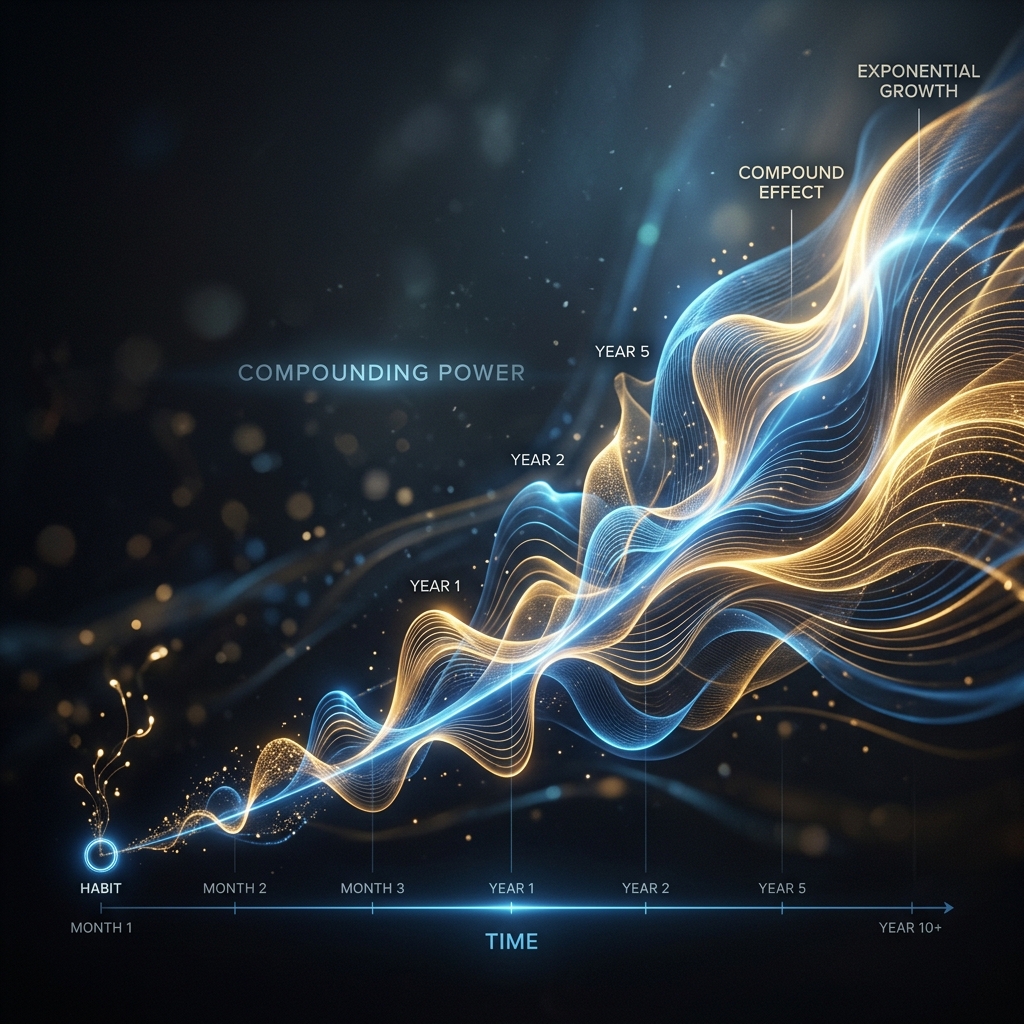 An inspiring visual representation of personal development themes, highlighting the journey of habit formation and success