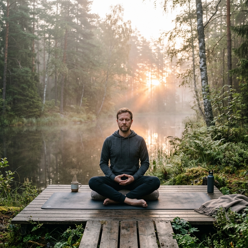 Calm meditation outdoors