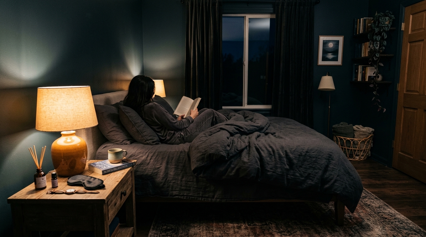 A high-quality image showing a person peacefully sleeping, symbolizing the importance of optimal sleep habits for focus and discipline