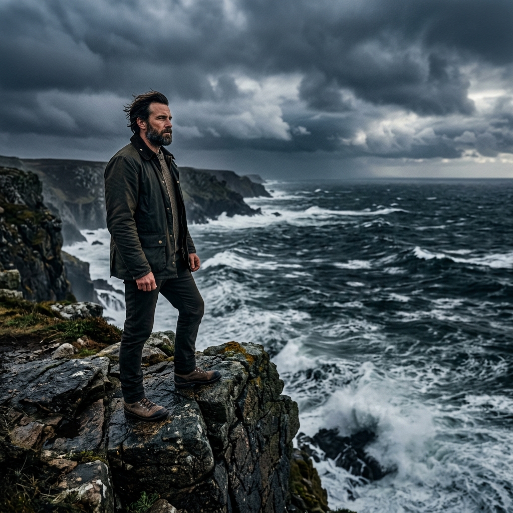Focused man training for emotional resilience
