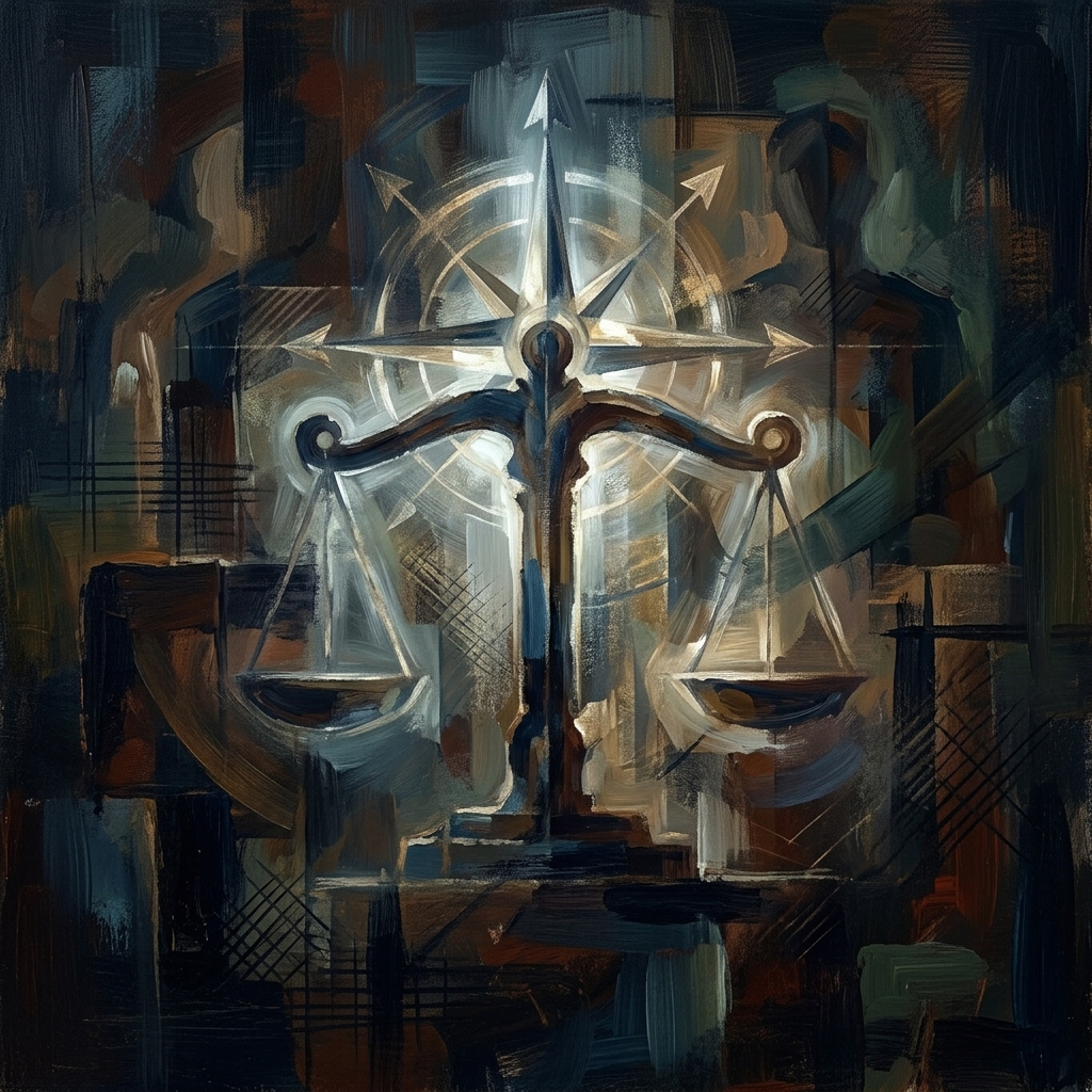 A symbolic representation of a moral compass and architectural blueprints, illustrating the theme of building a principled life and ethical masculinity.