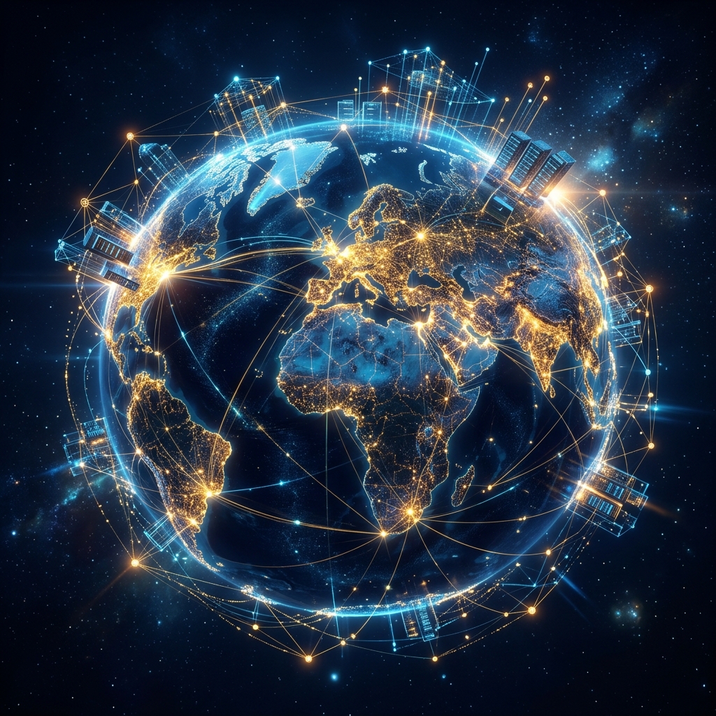 Abstract digital network representing the scaling architecture of an automated content empire