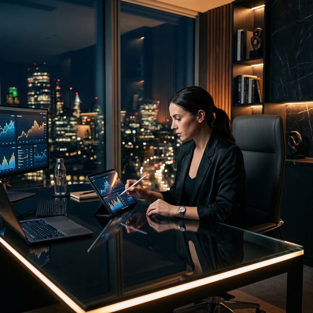 A focused individual mapping out a financial independence plan